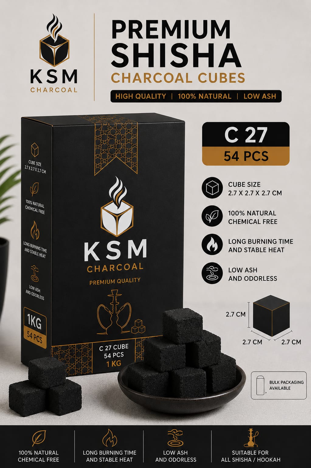 Charcoal Cubes C 27