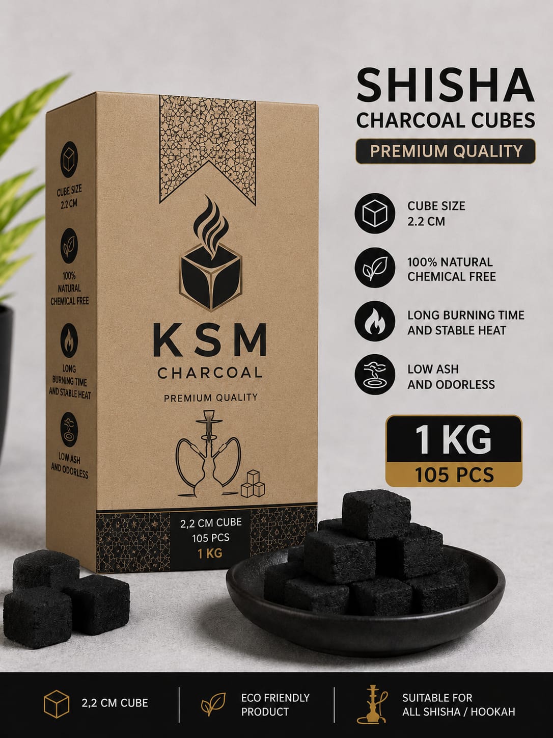 Premium Shisha Charcoal Cubes C27
